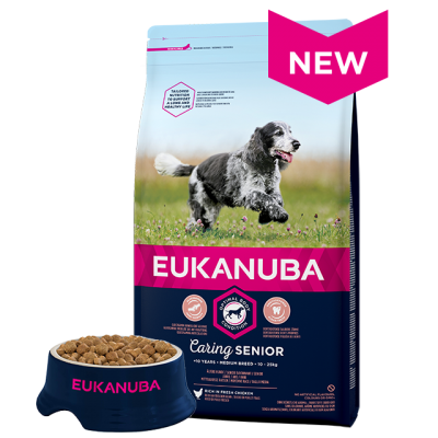 Eukanuba Senior Medium Breed Chicken Bag Shot Front - Dog Food