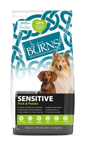 Burns Sensitive Adult Senior Dog Food Pork and Potato