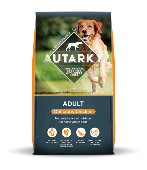 Autarky adult chicken dog food bag shot