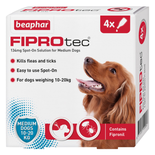 Beaphar FIPROtec Spot-On for Medium Dogs 4 Pipette pack product image