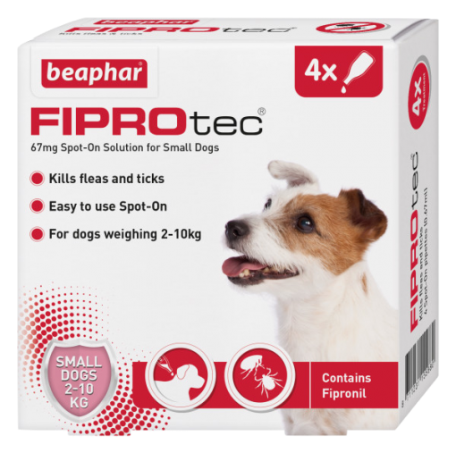 Beaphar FIPROtec Spot-On for Small Dogs 4 Pipette pack product image