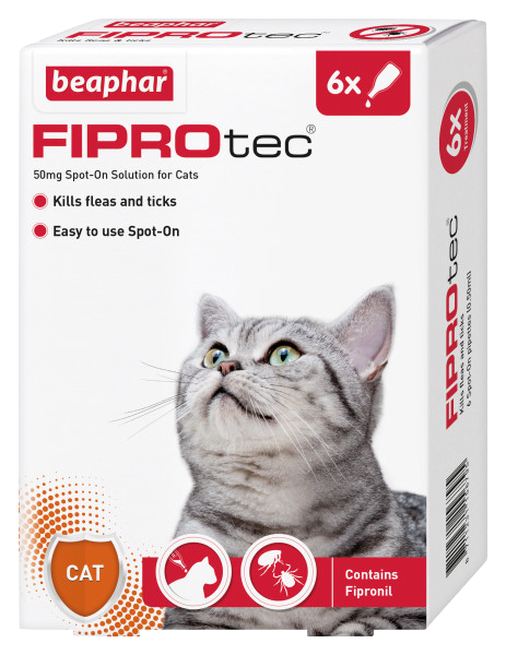 Beaphar FIPROtec Spot-On for Cats 6 Pipette Pack Product Image