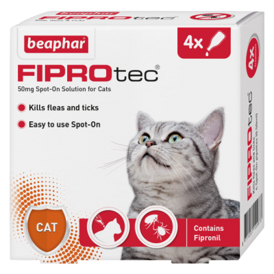 Beaphar FIPROtec Spot-On for Cats 4 Pipette Pack Product Image
